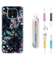 Tecno Camon 16 18P Pova 3 Pova Neo Kılıf Kablo Koruma Spiral Silikon Great Flowers 1304