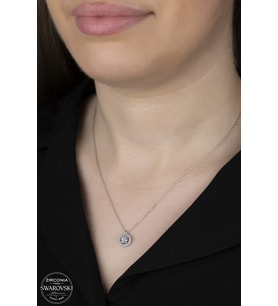 Union Swarovski Zirconia Kadın Pırlanta Montür Gümüş Kolye