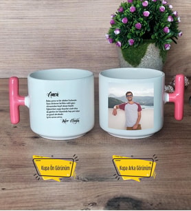 Amca Kupa Bardak Fotoğraflı T Pembe Kulplu Amcaya Doğum Günü Hediyesi