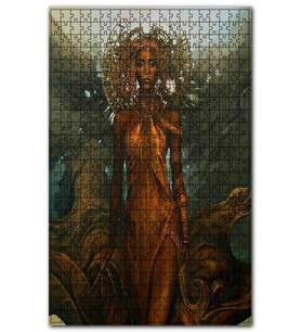 Cakapuzzle Afrikalı Tanrıça ve Yöresel Kıyafeti Puzzle Yapboz MDF (Ahşap) (120 Parça)