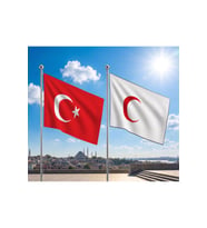 Kızılay Bayrağı ve Alpaka Kumaş Türk Bayrağı 2'li Set 70x105cm
