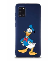 Samsung Galaxy A31 Soft Premier Kapak Donald Duck-C Tasarımlı Silikon Kılıf - Lacivert (Şeffaf)
