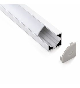 Köşe LED Profil Kanal Alüminyum 1mt. sıva üstü Eloksallı 18x18mm Opak Şeffaf Pleksi Kapaklı Yan Kapak Tutucu Şerit Aydınlatma 8987