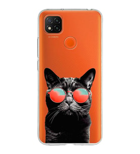 PrintiFy Xiaomi Redmi 9C ile Uyumlu 1mm Slim Fit Kedi 3 050d Baskılı Şeffaf  Kılıf