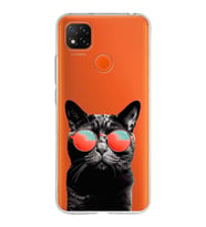 PrintiFy Xiaomi Redmi 9C ile Uyumlu 1mm Slim Fit Kedi 3 050d Baskılı Şeffaf  Kılıf