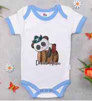 BK Kids Kişiye Özel Mavi Bebek Body Zıbın - Model 182