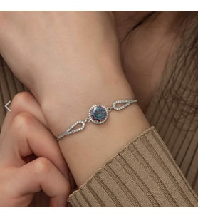 MİSTİK TOPAZ 925 AYAR GÜMÜŞ BİLEKLİK