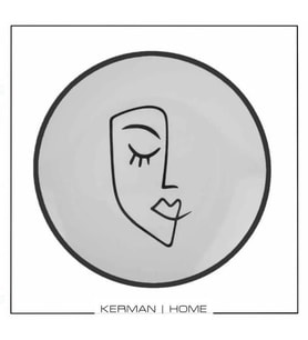Kerman Home Face Seramik Pasta Tabağı 20 cm Desen1 (Beyaz)