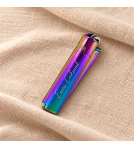 İsme Özel Gökkuşağı Metal Clipper Çakmak