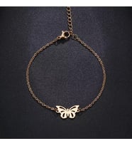 Kişiye Özel 925 Ayar Gümüş Kelebek Bileklik (Gold)
