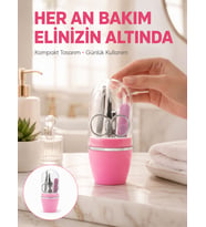 Tırnak Bakım Manikür Pedikür Seti 4 Parça Pembe Pratik Günlük Kullanım Yeni Nesil