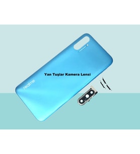 Tkgz - Oppo Realme C3İ FULL KASA Arka Kapak Batarya Kapağı - MAVİ