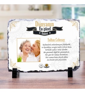Dünyanın En Güzel Annesine Özel Fotoğraf Baskılı Taş