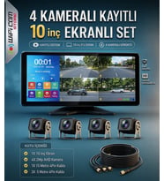 10 İnç AHD 4 Kameralı Dokunmatik Kayıtlı Arac Kamera Seti