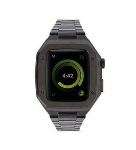 Uray store Apple Watch 44mm Metal Petek Kasalı Kordon - Siyah