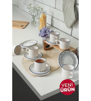 Keramika Floral Waves Stackable Çay Takımı 12 Parça 6 Kişilik 22669-71