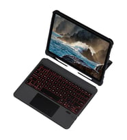 Apple T5209d İpad Pro 12.9 (2021) Kılıf İnter Ledli Klavyeli Tablet Kılıfı - Siyah