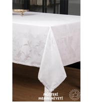 Çınar Lüx Jakar Bambu Kumaş Gri Masa Örtüsü 160x220 Cm - 1241 (Standart)