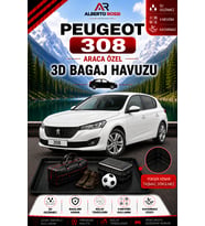 Peugeot 308 2013 - 2021 Araca Özel 3D Bagaj Havuzu