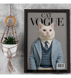 Ezgoola Özel Kedi Köpek Tablosu /Kral ve Karakter Serisi / Kişiye Özel Poster / Kedi & Köpek Hediye / Portre /  Özel Tablo /  Hediye / Poster (Ahşap)