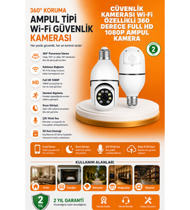 OTAY Tam Karanlıkta Görüntüleme Sağlayan 1080P Ampul Güvenlik Kamerası