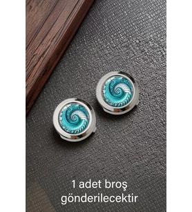 Düğme Kapağı Broşu Spiral Desenli Metalik Renk, Gömleklerinize Şıklık Katın