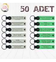 Beyaz & Fıstık Yeşili, Kurumsal Workshop Katılımcılarına Hediye 50’li Set, İsim Yazılan Anahtarlık