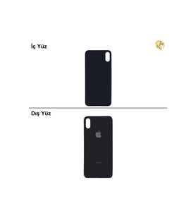 iPhone XS Uzay Grisi Renk Arka Kapak Arka Cam Batarya Kapağı Lazer Kesim Kapak Pil Kapağı
