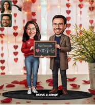 BK Gift Kişiye Özel Sevgili Karikatürlü Ahşap Biblo -7, Fotoğraftan Karikatür, Sevgililer Günü Hediyesi, Ev Hediyesi