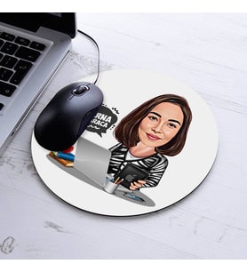 Kişiye Özel İş Kadını Tasarımlı Karikatürlü Mousepad