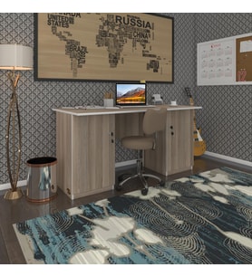 Kenzlife ofis masası masi oka crd 75*150*60 kilitli kapaklı dolap çiftli bilgisayar çalışma masası (Karışık)