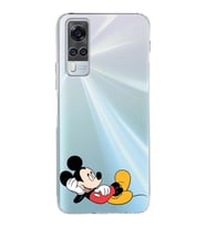 Vivo Y51 Uyumlu Kamera Korumalı Kapak Mickey Mouse Tasarımlı Şeffaf Silikon Kılıf