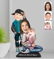 Kişiye Özel Anne Kız Oğul Ahşap Biblo-1