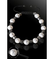 Sertifikalı Silver Hematitli 8 Mm Doğal Havlit Taşı Bileklik - Ayarlamalı (Çok Renkli)