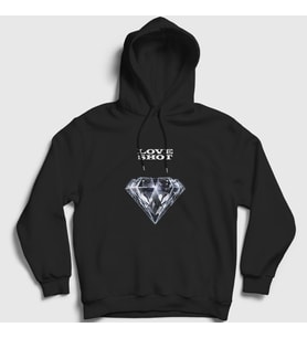 Presmono Unisex Siyah Love Shot Exo Kapüşonlu Sweatshirt 61667tt