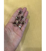 6 ADET ÇİÇEK DÜĞME SET 1 CM (Bordo)
