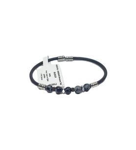 JTSS26BLK1781 PASLANMAZ ÇELİK BİLEZİK SİLİKON KAPLAMA OBSİDYEN VE HEMATİT DOĞALTAŞLI GARANTİLİ JANTİ BİLEKLİK