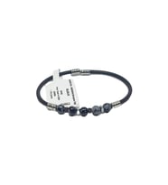 JTSS26BLK1781 PASLANMAZ ÇELİK BİLEZİK SİLİKON KAPLAMA OBSİDYEN VE HEMATİT DOĞALTAŞLI GARANTİLİ JANTİ BİLEKLİK