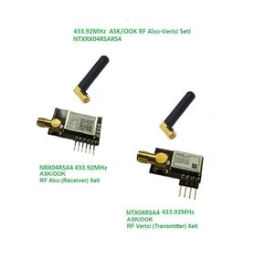 433.92MHz ASK/OOK RF Alıcı Verici Seti (NTXRX04RSARS4)