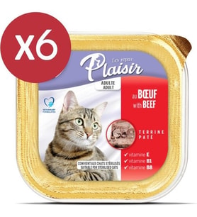 Plaisir Pate Biftekli Kedi Konservesi 6X100 gr