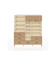 Kronos Dolap 17 Raflı 6 Çekmeceli 3 Kapaklı 220x59x243 Aytaşı-Çam/Çam