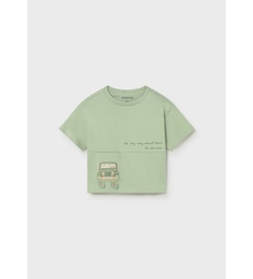 Mayoral Erkek Bebek Araba Baskılı Oversize Tshirt Yeşil