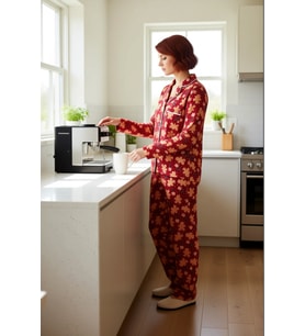 Kadin Kirmizi Kışlık Pijama Takımı Yılbaşı Temali Fonksiyonel Dayanıklı Kaliteli Konforlu Şık