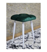 Kare Beyaz Boyalı Konik Ayaklı Tabure - Oturak - Bar Taburesi - Ayaklı Tabure Yeşil Renk 33 x 48 Boyut/Ebat (Çok Renkli)