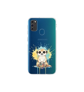 Samsung Galaxy M21 ile Uyumlu Splash Mirket Tasarımlı Şeffaf Silikon Kılıf