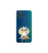 Samsung Galaxy M21 ile Uyumlu Splash Mirket Tasarımlı Şeffaf Silikon Kılıf