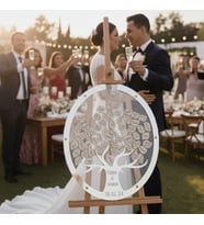 DÜĞÜN-NİŞAN- MİSAFİR HATIRA ANI KUTUSU-DEFTERİ YUVARLAK 50 CM ÇAPINDA SILVER ŞEFFAF PLEKSİ ŞÖVALE VE KALEM HEDİYELİ (Silver)