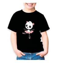 Sevimli Panda Çocuk Tişört (Siyah)