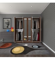 Kenzlife gardırop 6 kapaklı kapılı anemon 180*180*42 cvz aynalı gardolap dolap (Karışık)