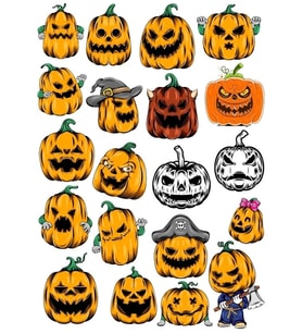 Balkabakları Sticker Set 4  16 Parça Telefon, Tablet, Defter, Laptop Sticker
